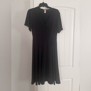 NWOT H&M Classic Black Midi wrap Dress